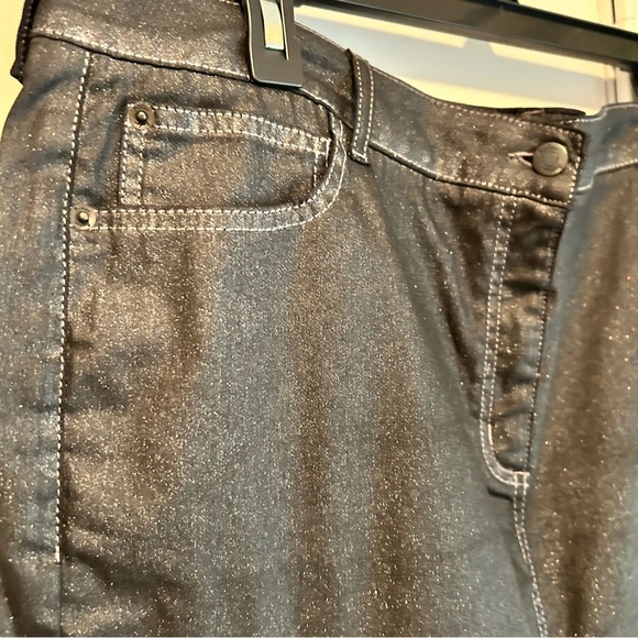 Boden Metallic Black Charcoal Denim Pencil Skirt - Picture 5 of 7